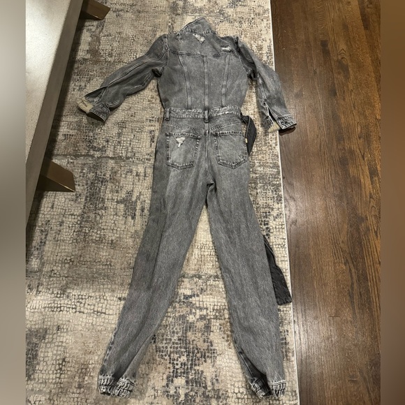 Grey Retrofete denim jumpsuit - Picture 3 of 4